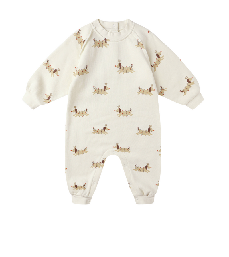 Rylee + Cru Raglan Jumpsuit in Christmas Dogs