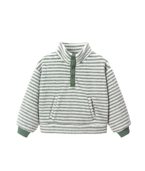 Rylee + Cru Snap Pullover in Evergreen Stripe