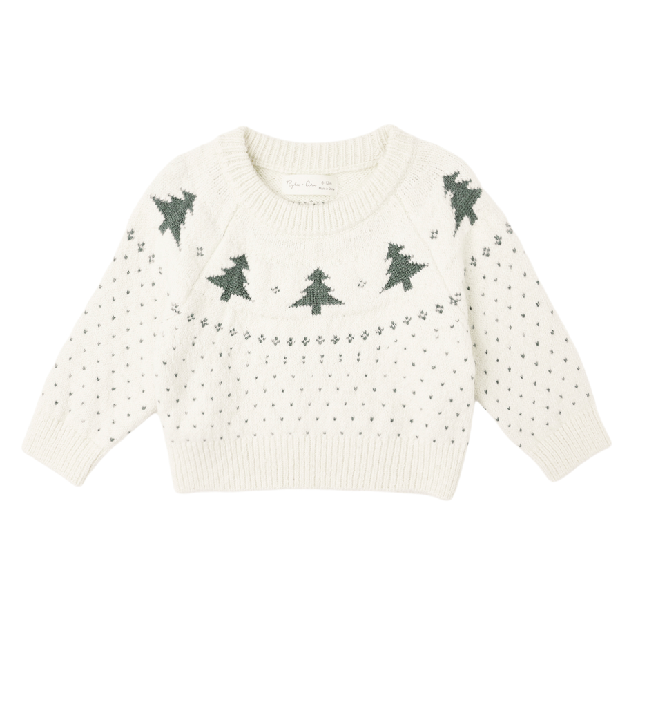 Rylee + Cru Fair Isle Sweater in Trees