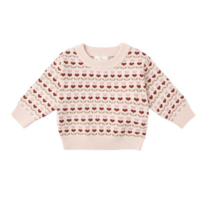 Rylee + Cru Shiloh Sweater in Ruby Hearts