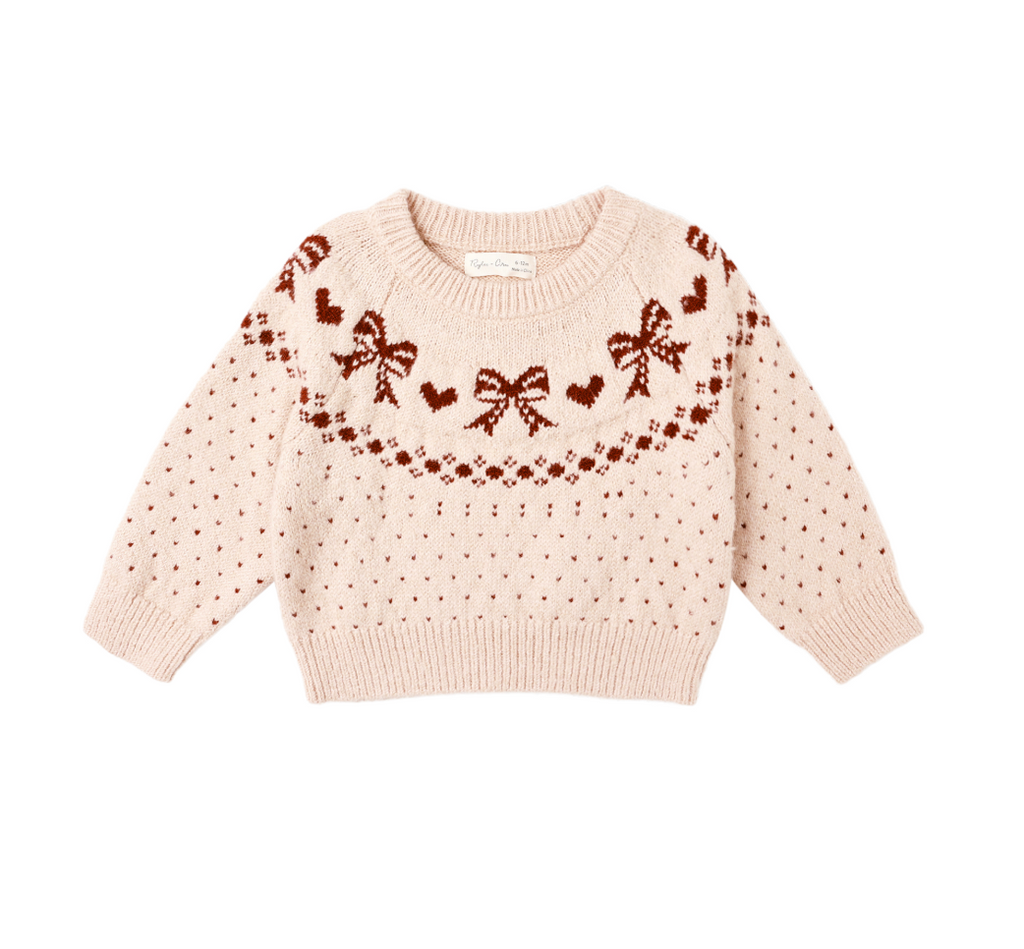 Rylee + Cru Fair Isle Sweater in Bows