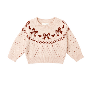 Rylee + Cru Fair Isle Sweater in Bows