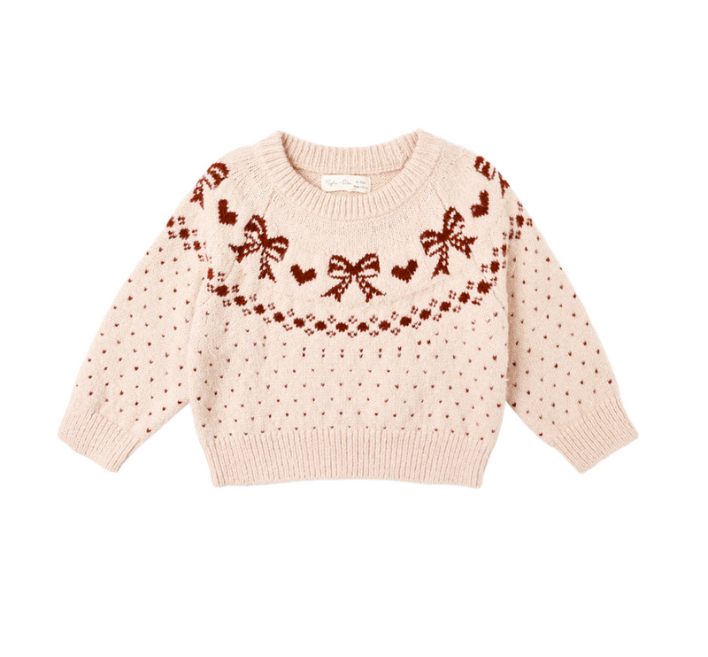 Rylee + Cru Fair Isle Sweater in Bows