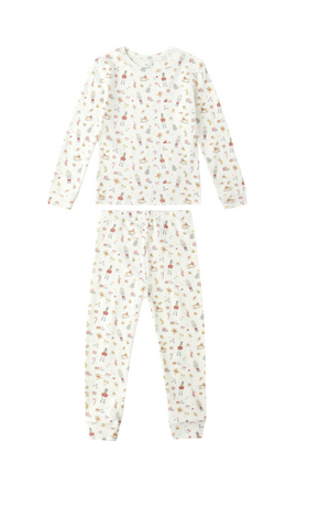 Rylee + Cru Organic Pajama Set in Festive