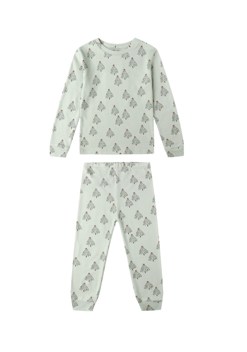 Rylee + Cru Organic Pajama Set in Trees