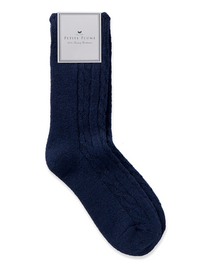 Petite Plume Cashmere Socks in Navy