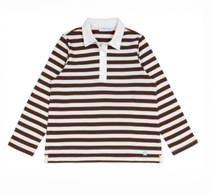 Minnow Brown Stripe Rugby Shirt in Coca