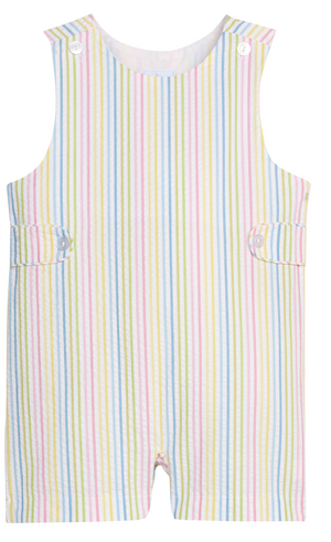 Little English John John in Rainbow Stripe Seersucker