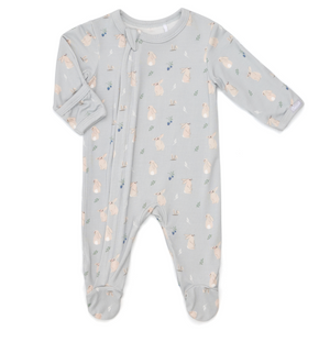 Coccoli Zipper Footie in Bunnies