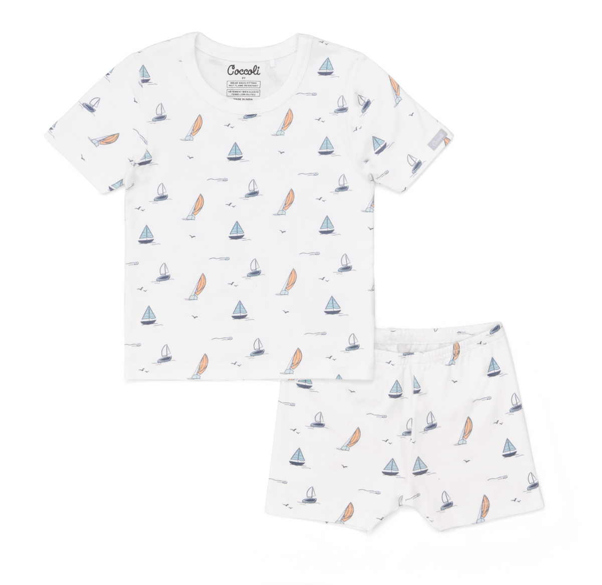 Coccoli Modal Short Sleeve Pajama in Boats