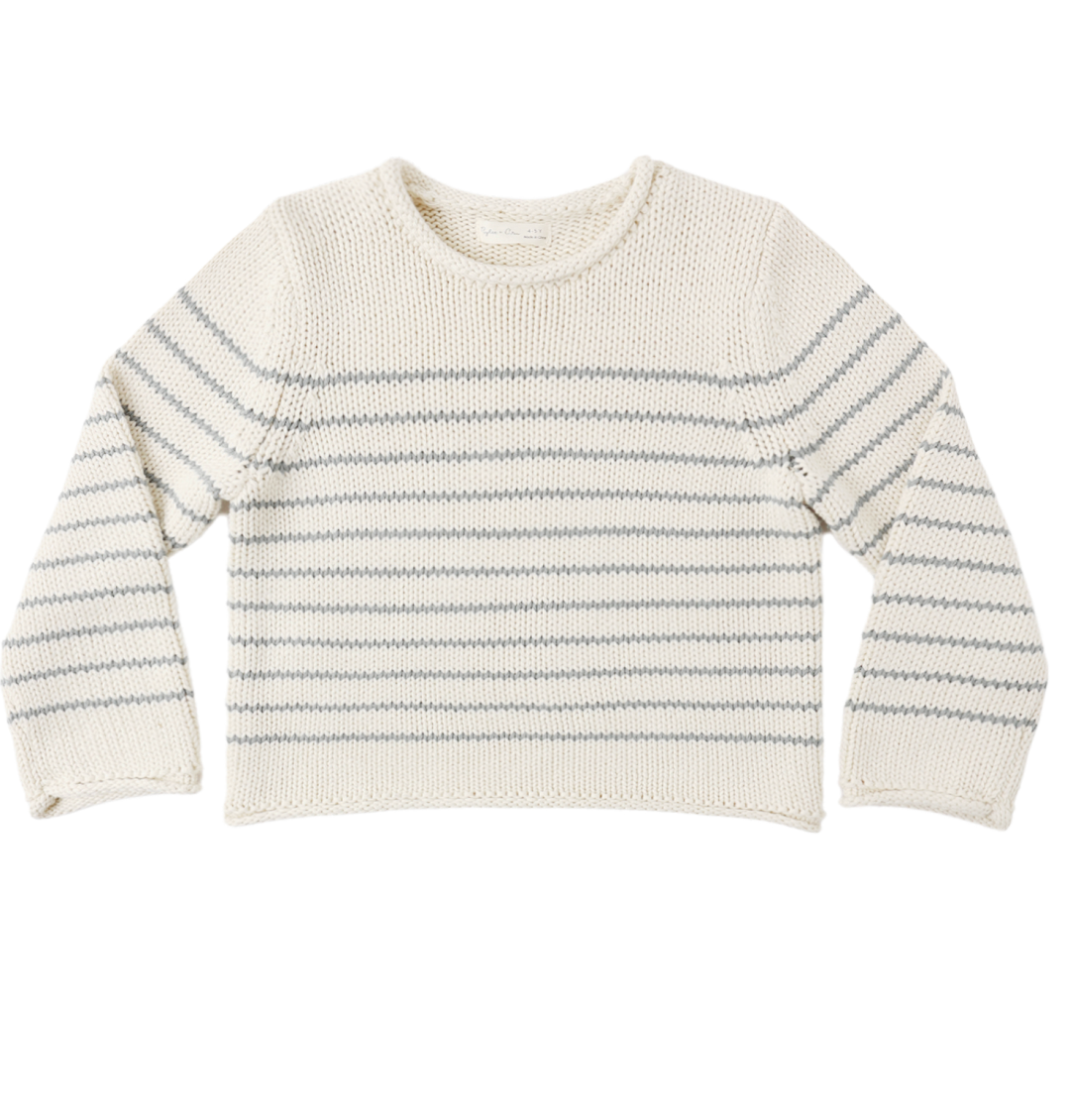 Rylee + Cru Jacques Sweater in Sea Green Stripe