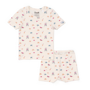 Coccoli Modal Short Sleeve Pajama in Beaches