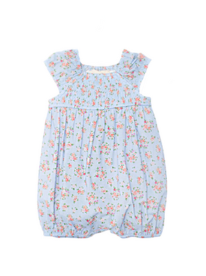 Mabel and Honey Delia Romper in Blue Tiny Floral