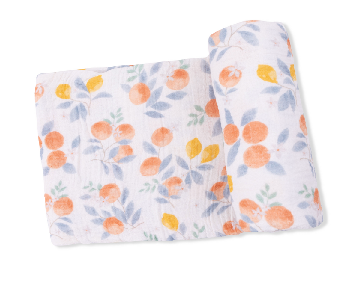 Angel Dear Swaddle Blanket in Citrus Floral