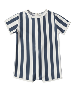 Rylee + Cru Shorty One-Piece in Navy Stripe