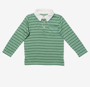 Oso & Me Parker Polo in Sage Stripe