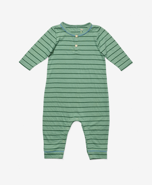 Oso & Me Baby Campbell Romper in Sage Stripe