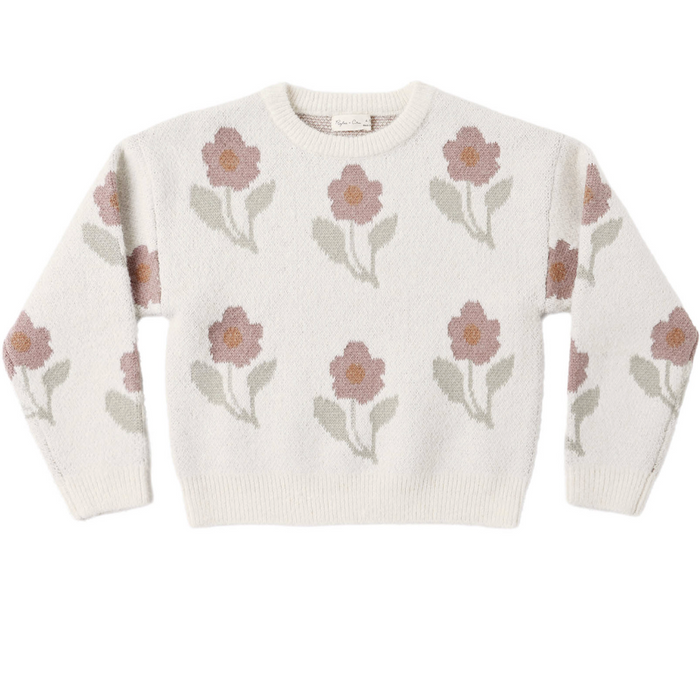 Rylee + Cru Aspen Sweater in Ivory Flower