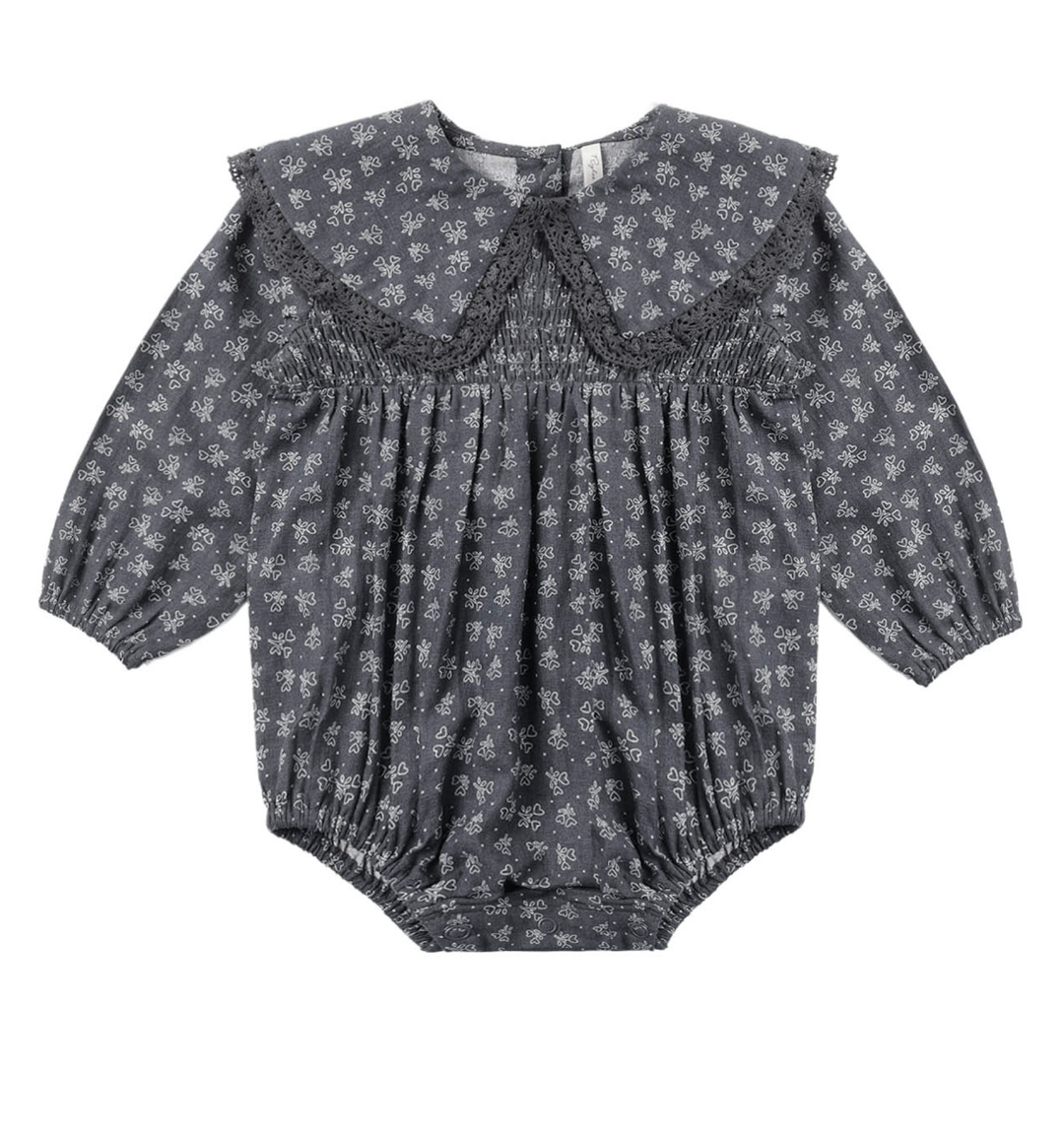 Rylee + Cru Fern Romper in Heart Ditsy