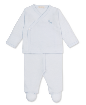 Kissy Kissy Footed Pant Set in Light Blue Jungle Hang Out