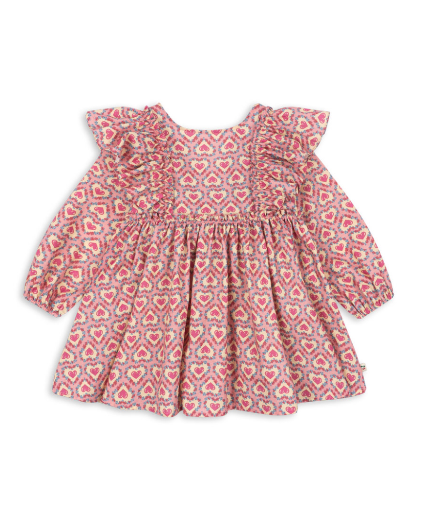 Konges Slojd Evia Bow Dress in Felice Rose