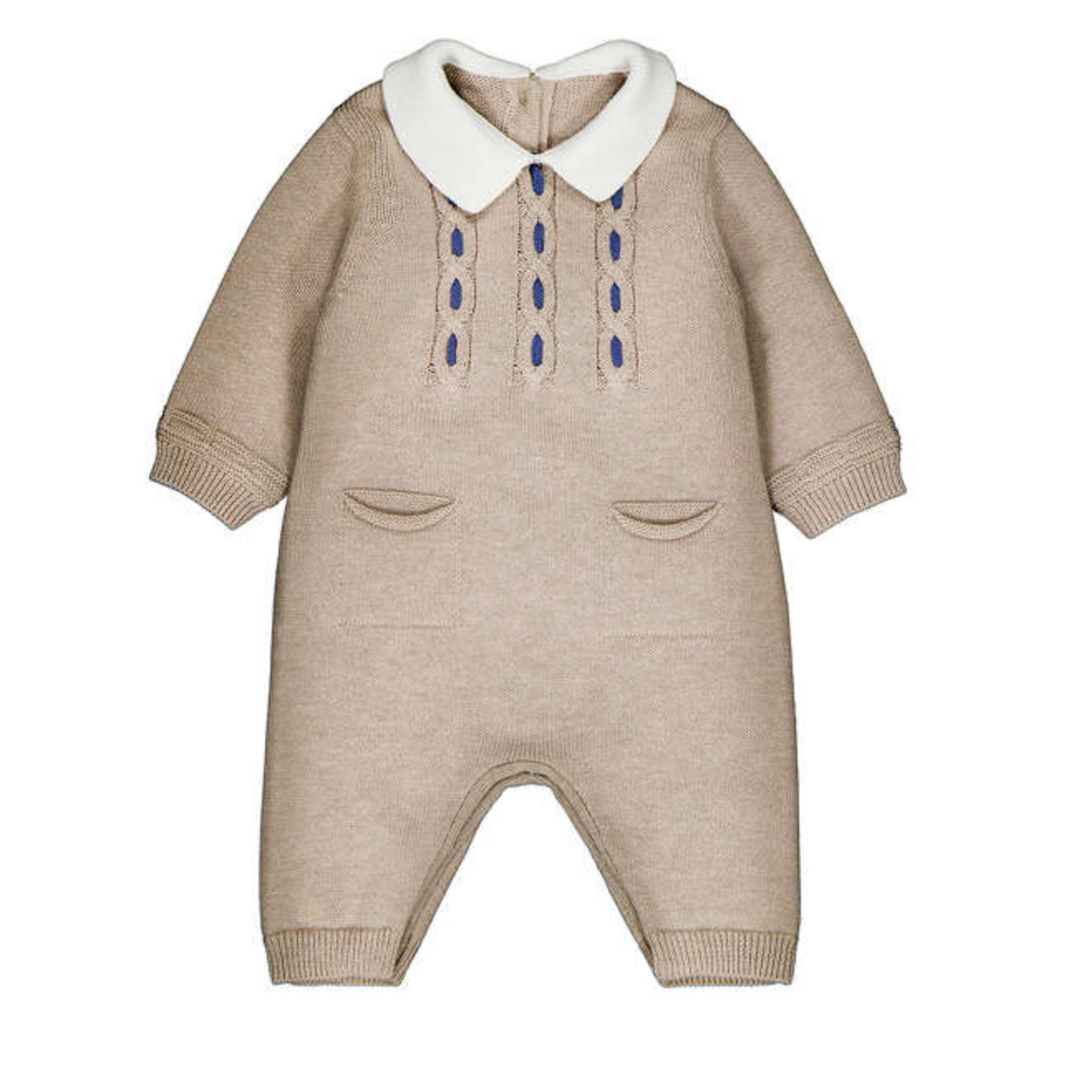 Mayoral Sweater Knit Romper in Mocha