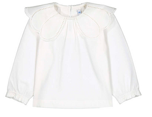 Mayoral Shirt with Scallop Collar in Natural
