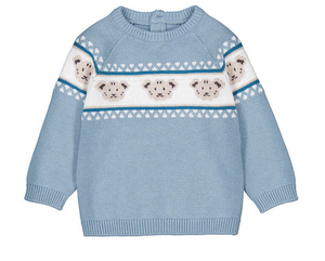 Mayoral Bear Sweater in Arctic Blue