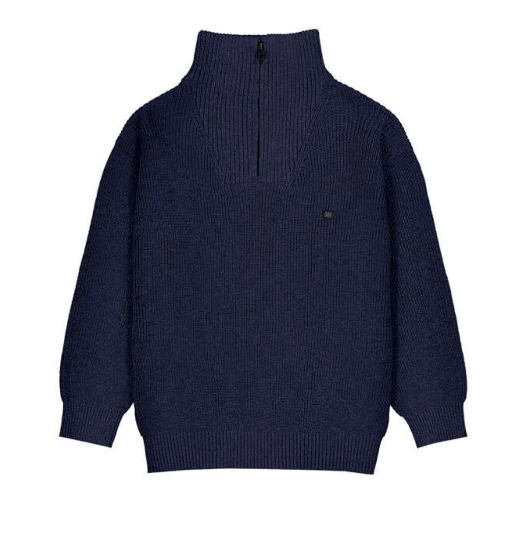 Mayoral Quarter Zip Sweater in Blue
