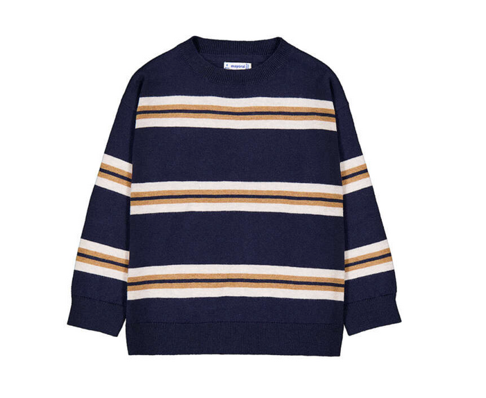 Mayoral Crewneck Sweater in Ink Stripe