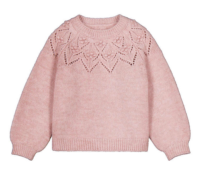 Mayoral Open Weave Sweater in Heathered Pink