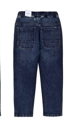 Mayoral Soft Denim Joggers in Blue Black