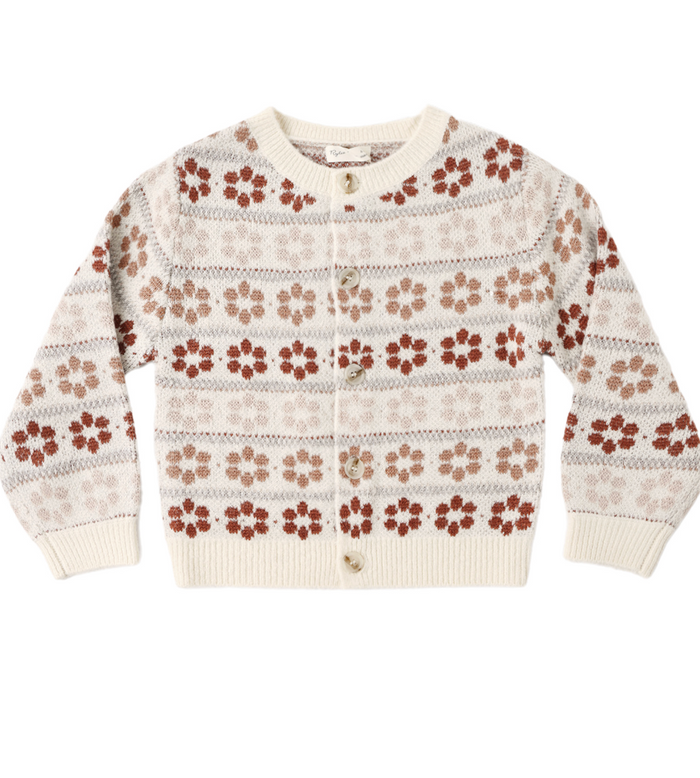 Rylee + Cru Cheyenne Cardigan in Floral Fair Isle
