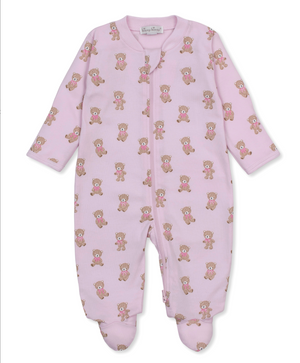 Kissy Kissy Zip Footie in Pink Teddy Bear Club