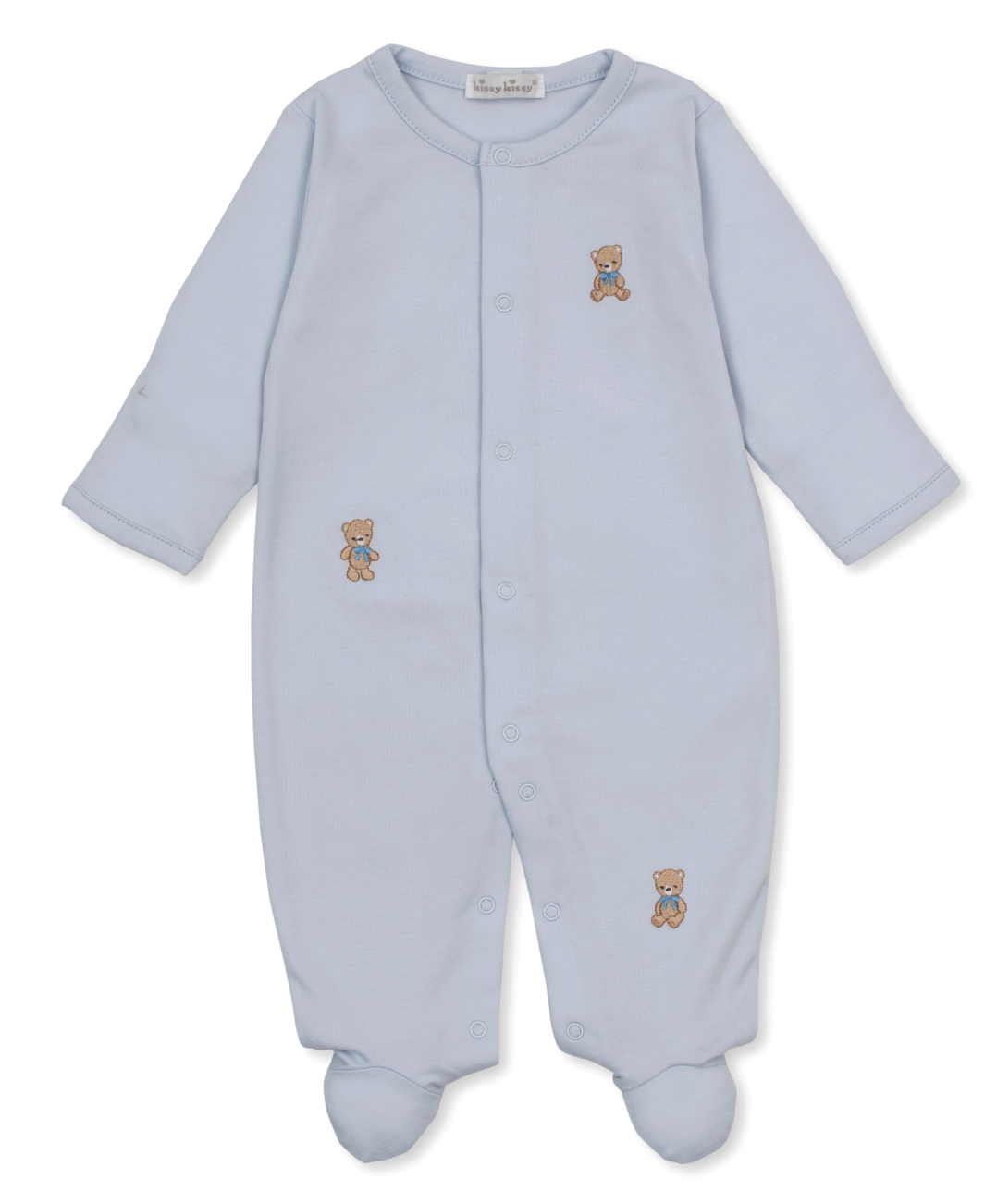 Kissy Kissy Snap Footie in Blue Teddy Bear Club