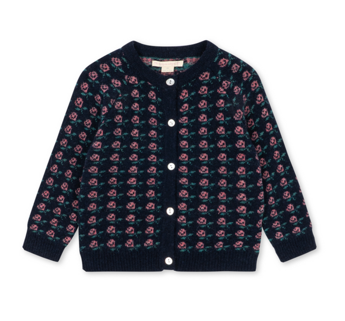 Konges Slojd Belou Knit Cardigan in Roses