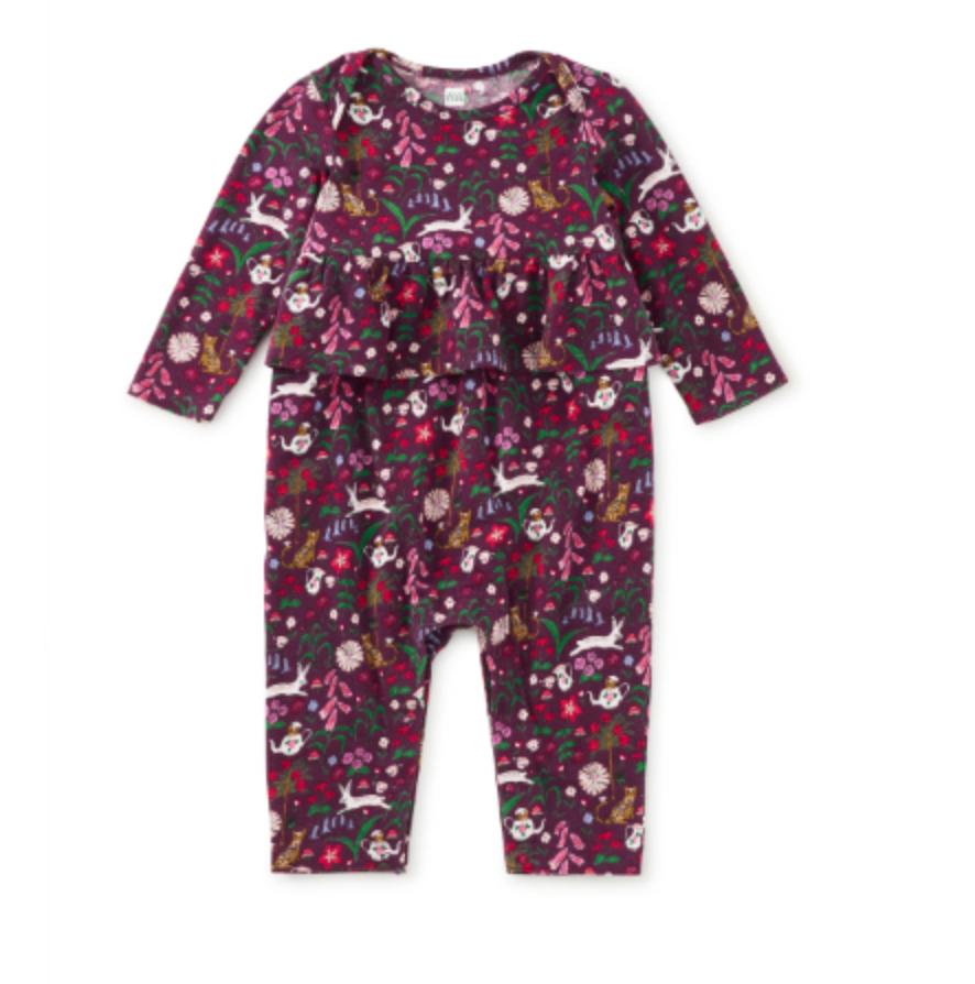 Tea Collection Peplum Romper in Tea Party Floral