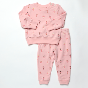 Coop Kids by Pink Chicken Baby Jax Jogger Set in Tiny Ballerinas