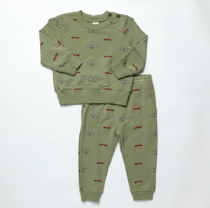 Coop Kids by Pink Chicken Baby Jax Jogger Set in Racecars