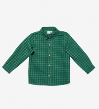 Oso & Me Jeffie Shirt in Green Holiday Plaid