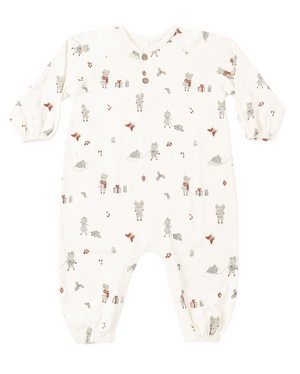 Rylee + Cru Henley Jumpsuit in Holiday Mouse
