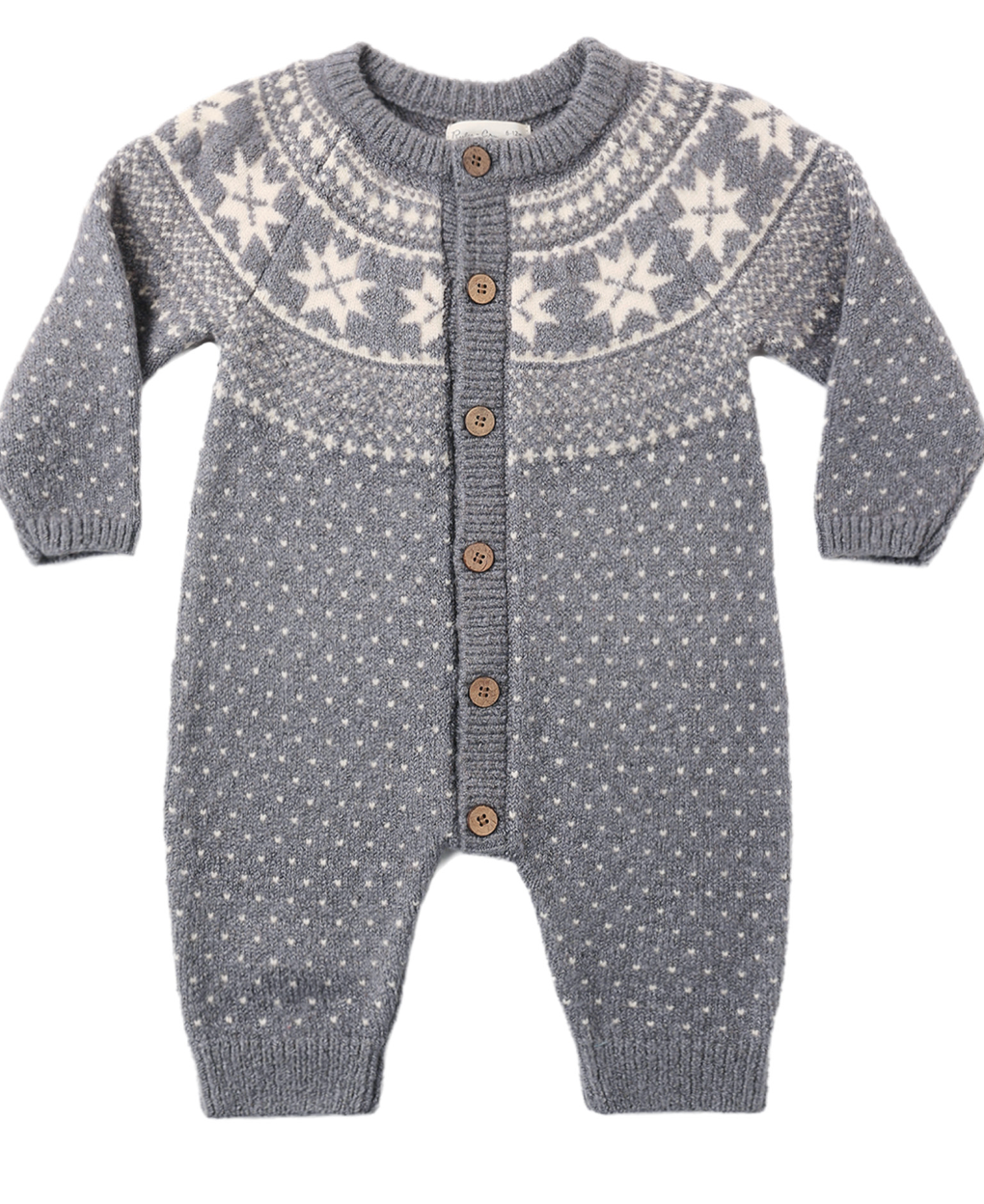 Rylee + Cru Fair Isle Romper in Slate