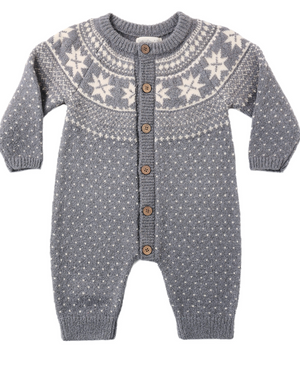 Rylee + Cru Fair Isle Romper in Slate