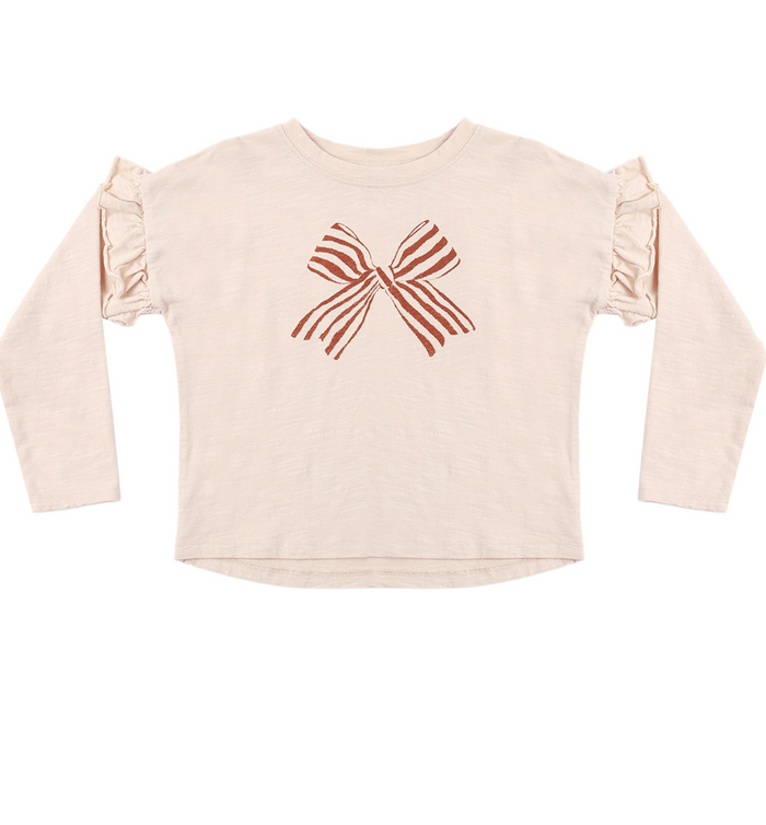 Rylee + Cru Ruffle Long Sleeve Tee in Bow