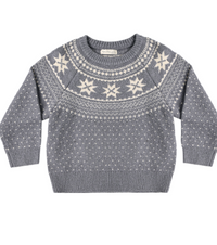 Rylee + Cru Fair Isle Sweater in Slate