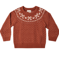 Rylee + Cru Fair Isle Sweater in Ruby