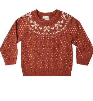 Rylee + Cru Fair Isle Sweater in Ruby