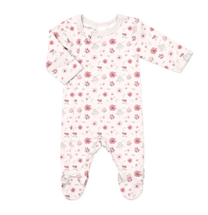 Coccoli Zipper Footie in Rosewater Floral