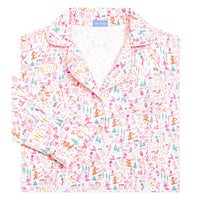 Joy Street Women's Long Pajama Set in Pink Apres Ski