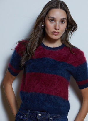 Rugby Striped Cropped S/S Crew
